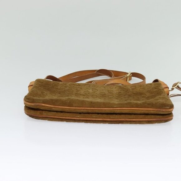 CELINE C Macadam Canvas Shoulder Bag Suede Brown Gold Auth mr1313 - Picture 6 of 16